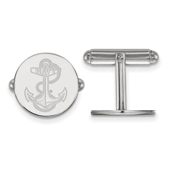Sterling Silver U.S. Navy Cuff Links - Picture 1 of 3